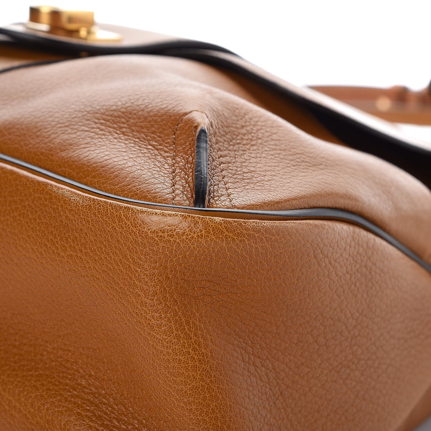 Grained Lambskin Medium Lexa Shoulder Bag Mustard Brown