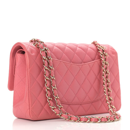 Chanel Metallic Caviar Quilted Medium Double Flap Pink 3 of 12