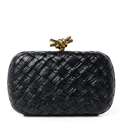 Bottega Veneta Foulard Intrecciato Minaudiere Knot Clutch Black 1 of 10