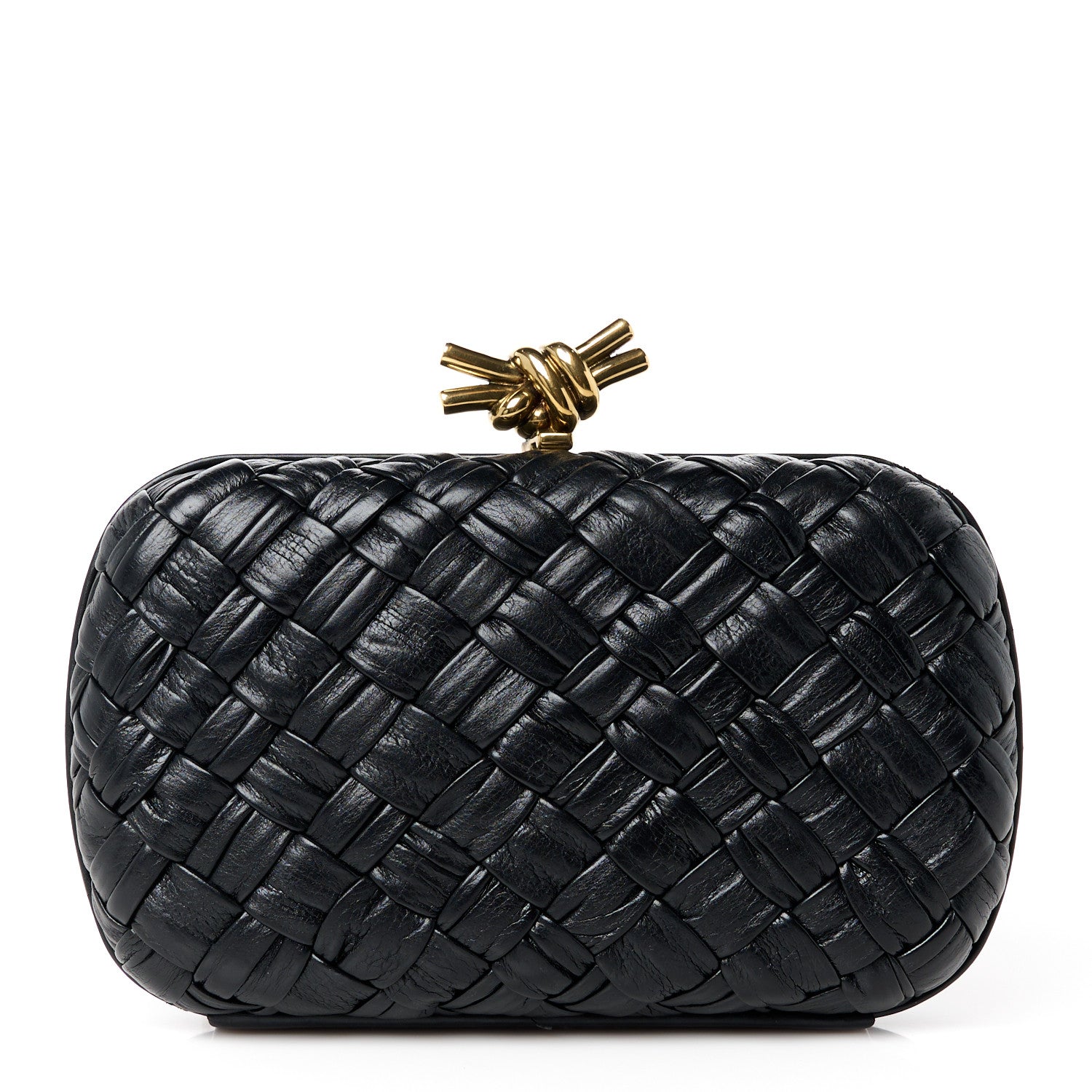 Bottega Veneta Foulard Intrecciato Minaudiere Knot Clutch Black 1 of 10