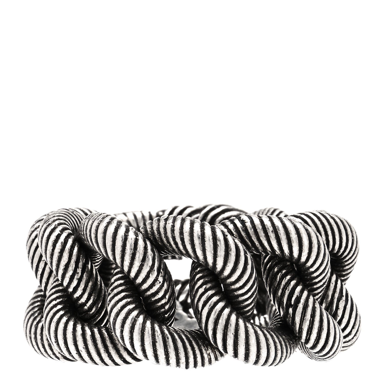 Gucci Sterling Silver Interlocking G Chain Ring 63 10.25 3 of 4