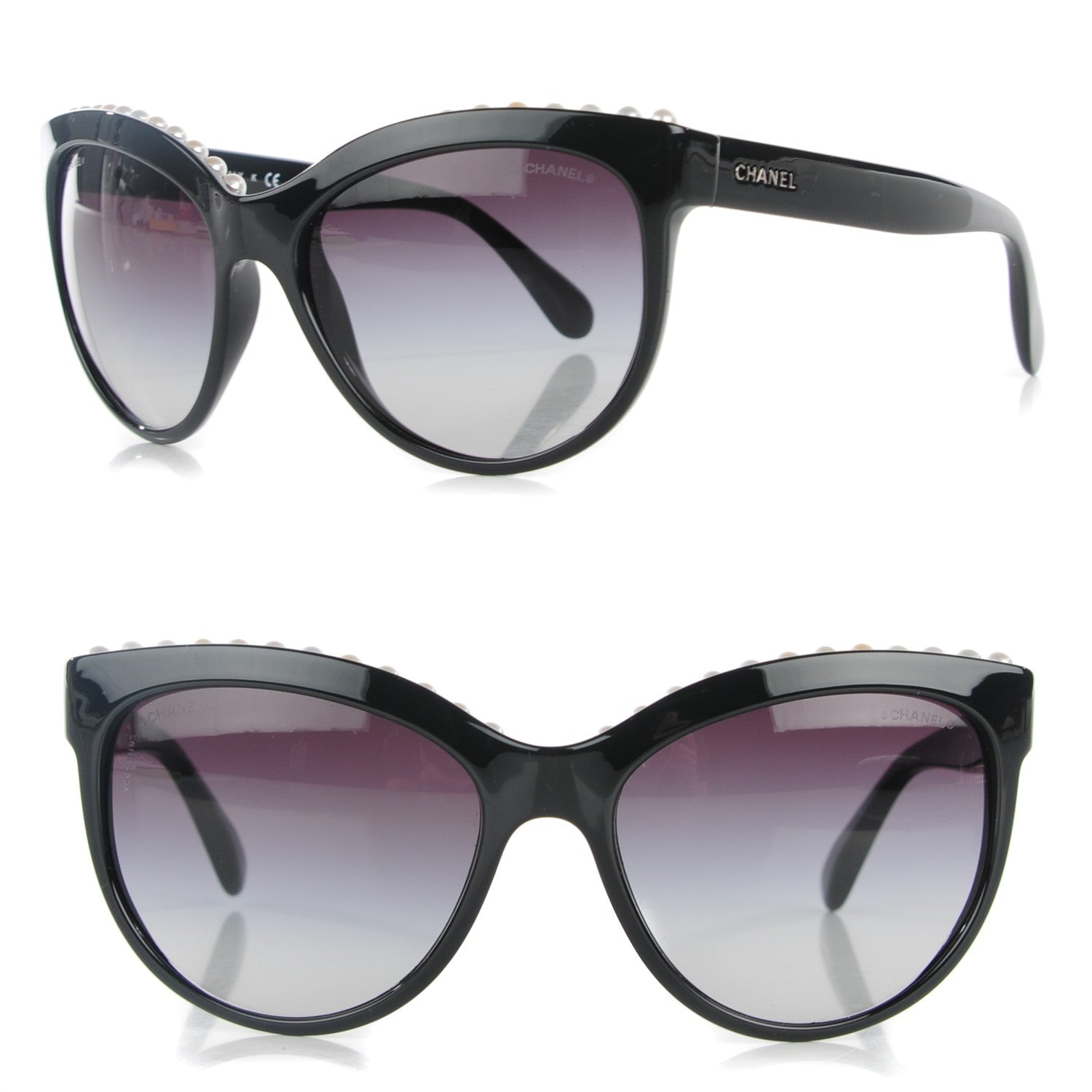 Chanel Freshwater Cultured Pearl Butterfly Sunglasses 6040-H Black 1 of 7