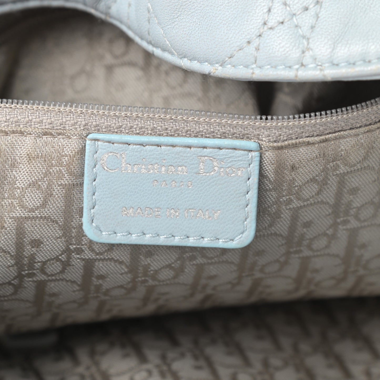 Lambskin Cannage Dior Soft Hobo Light Blue