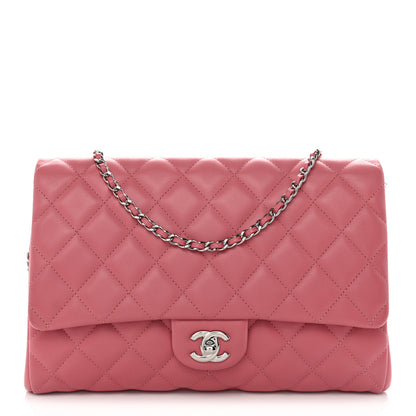 Chanel Lambskin Quilted Clutch with Chain Flap Pink 1 of 10