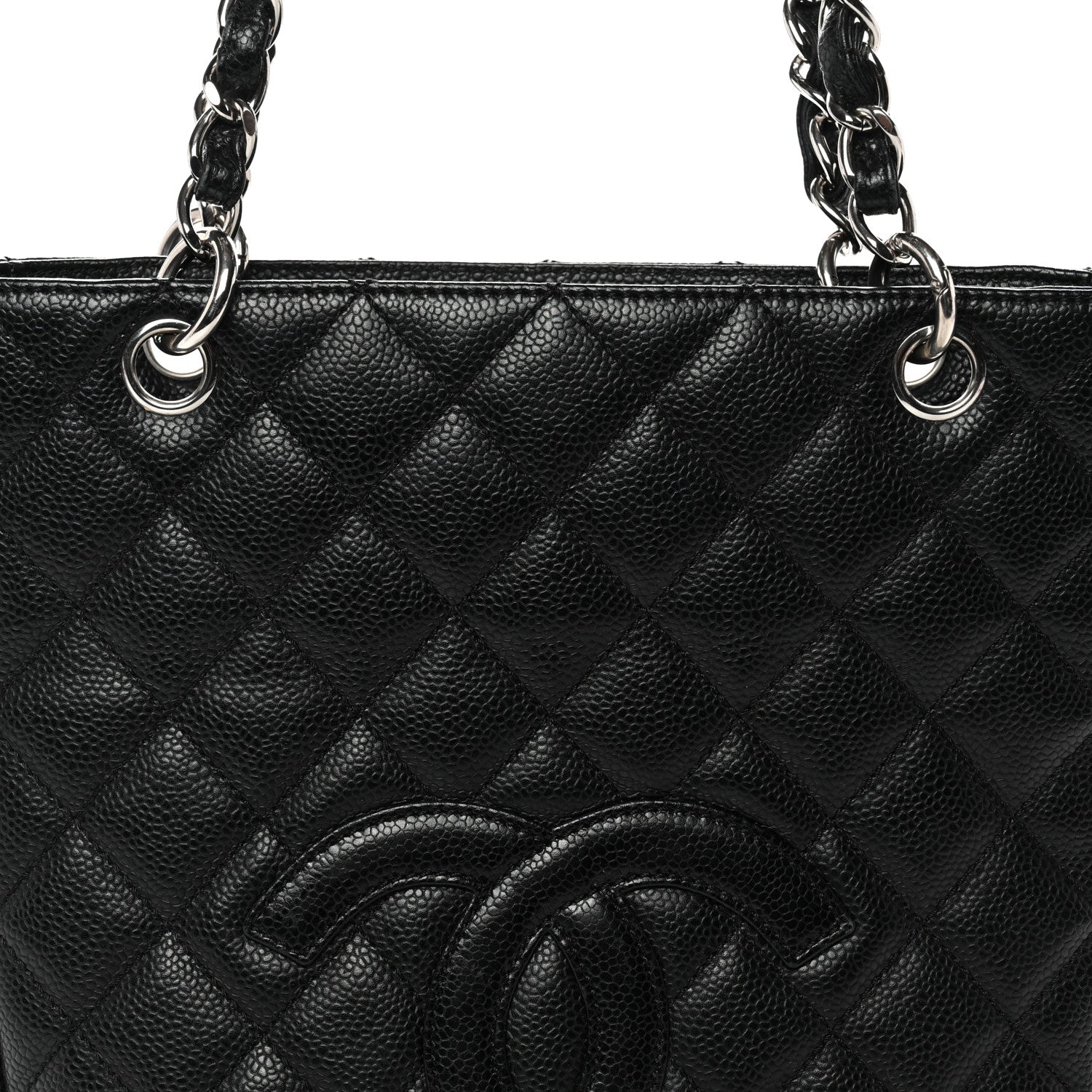 Chanel Caviar Quilted Petit Shopping Tote PST Black 8 of 12