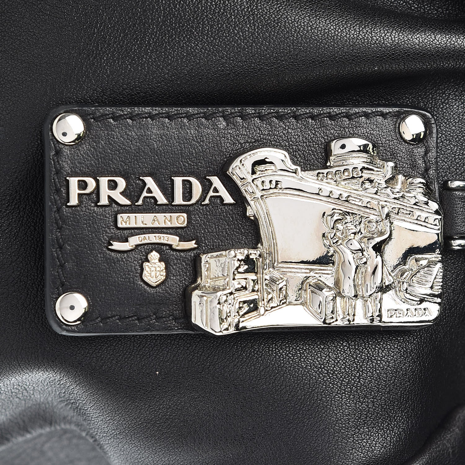 Prada Soft Calfskin Flap Shoulder Bag Black 10 of 14