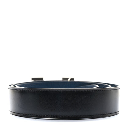 Hermes Box Togo 32mm Martelee H Belt 95 38 Black Bleu De Prusse 2 of 5