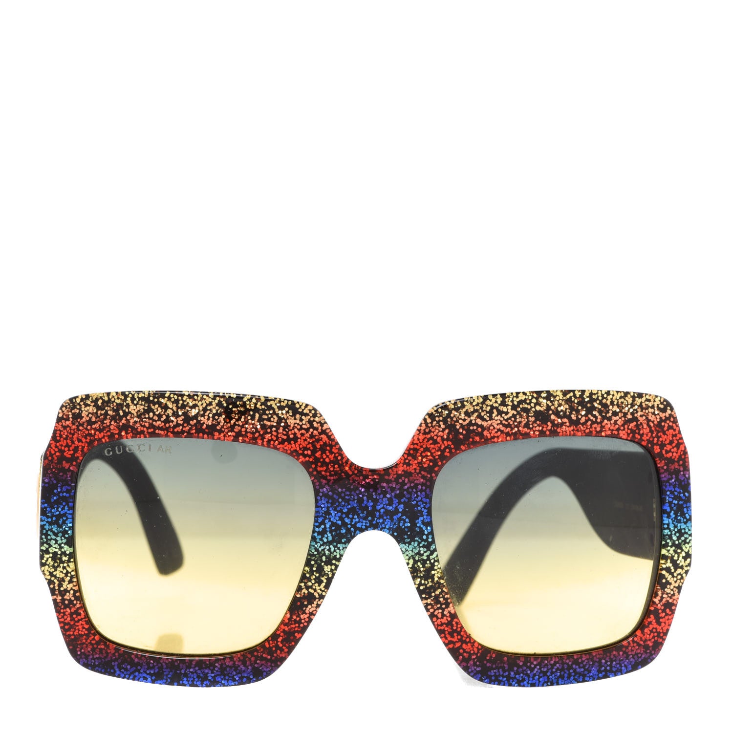 Gucci Square Frame GG0102S Sunglasses Glitter Gold Multi 2 of 8