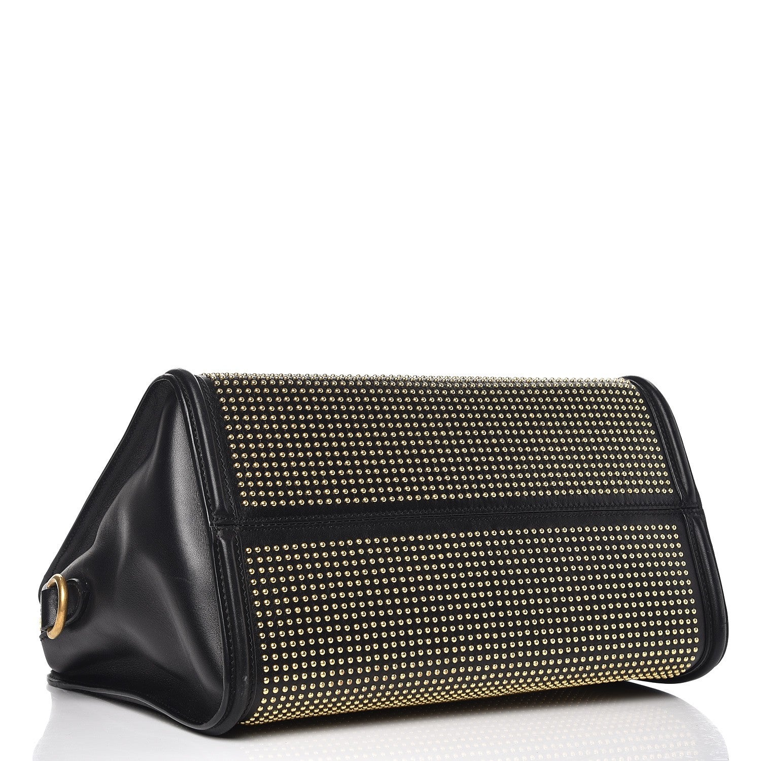 Alexander McQueen Calfskin Small Studded Padlock Zip Around Tote Black 4 of 7
