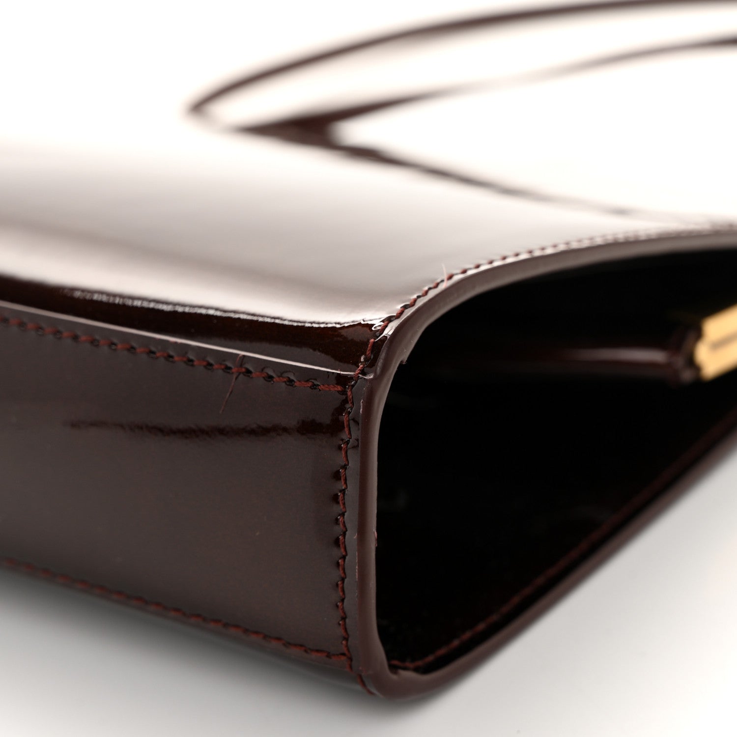 Saint Laurent Patent Calfskin Small Le Anne-Marie Shoulder Bag Strong Espresso 9 of 10