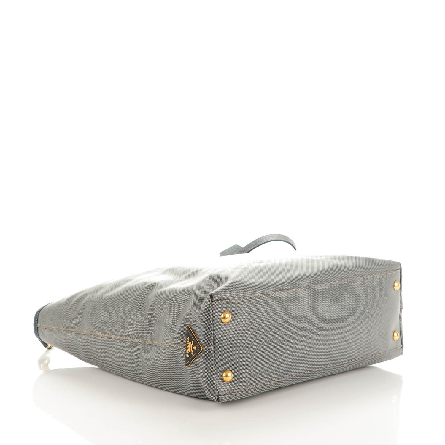 Prada Coated Jacquard Logo Tote Blue 4 of 8