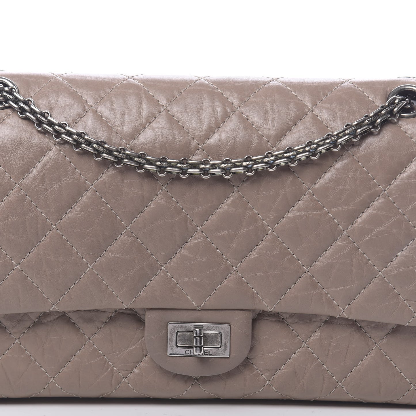 Aged Calfskin Quilted 2.55 Reissue 226 Flap Taupe