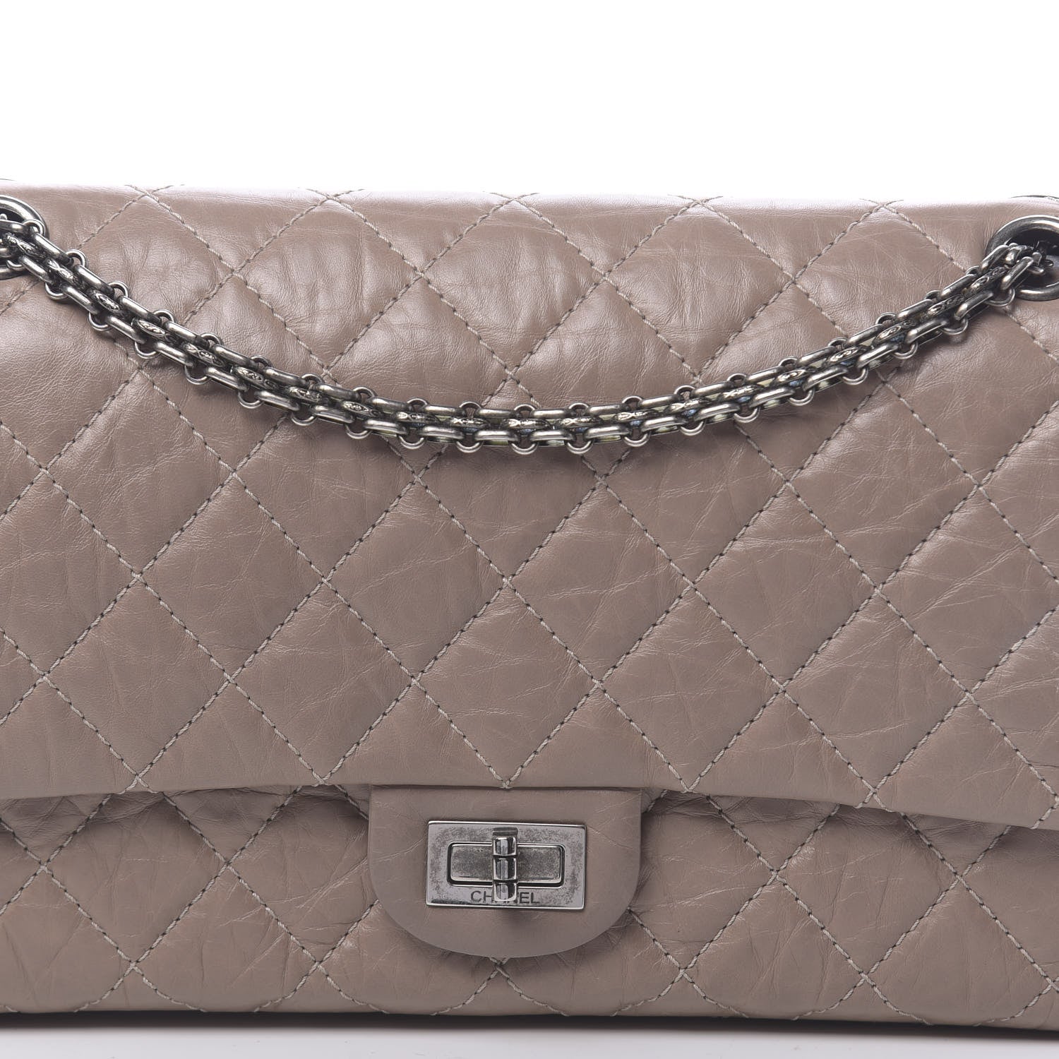 Chanel Aged Calfskin Quilted 2.55 Reissue 226 Flap Taupe 10 of 12