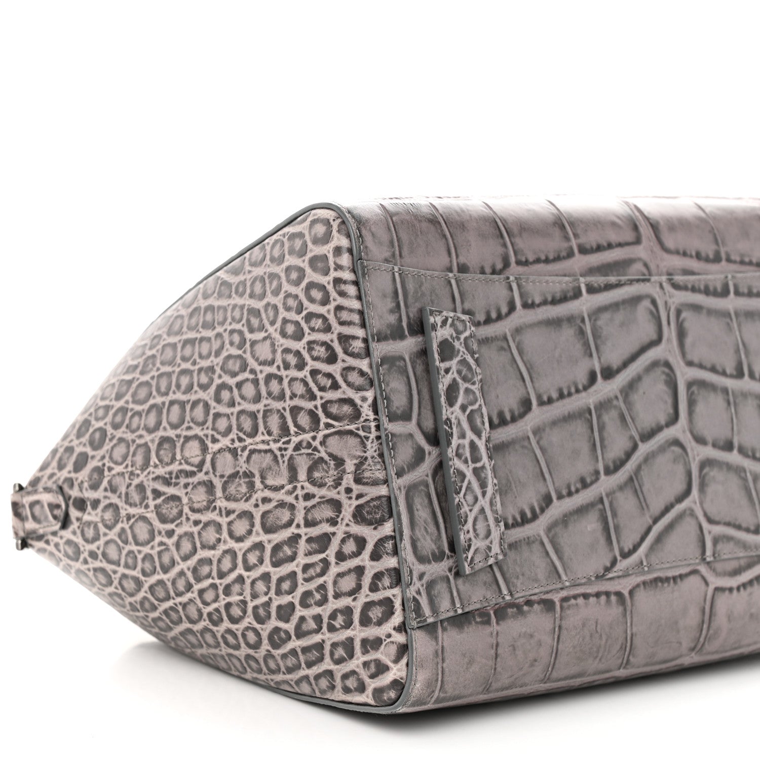 Givenchy Calfskin Crocodile Embossed 3D Stud Medium Antigona Storm Grey 9 of 10