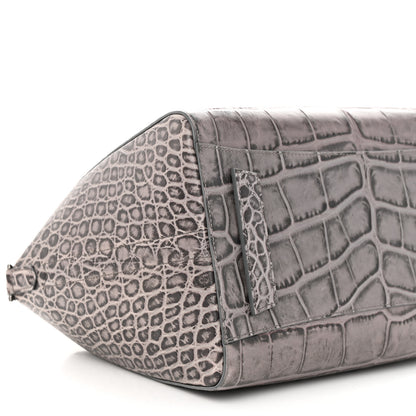 Givenchy Calfskin Crocodile Embossed 3D Stud Medium Antigona Storm Grey 9 of 10