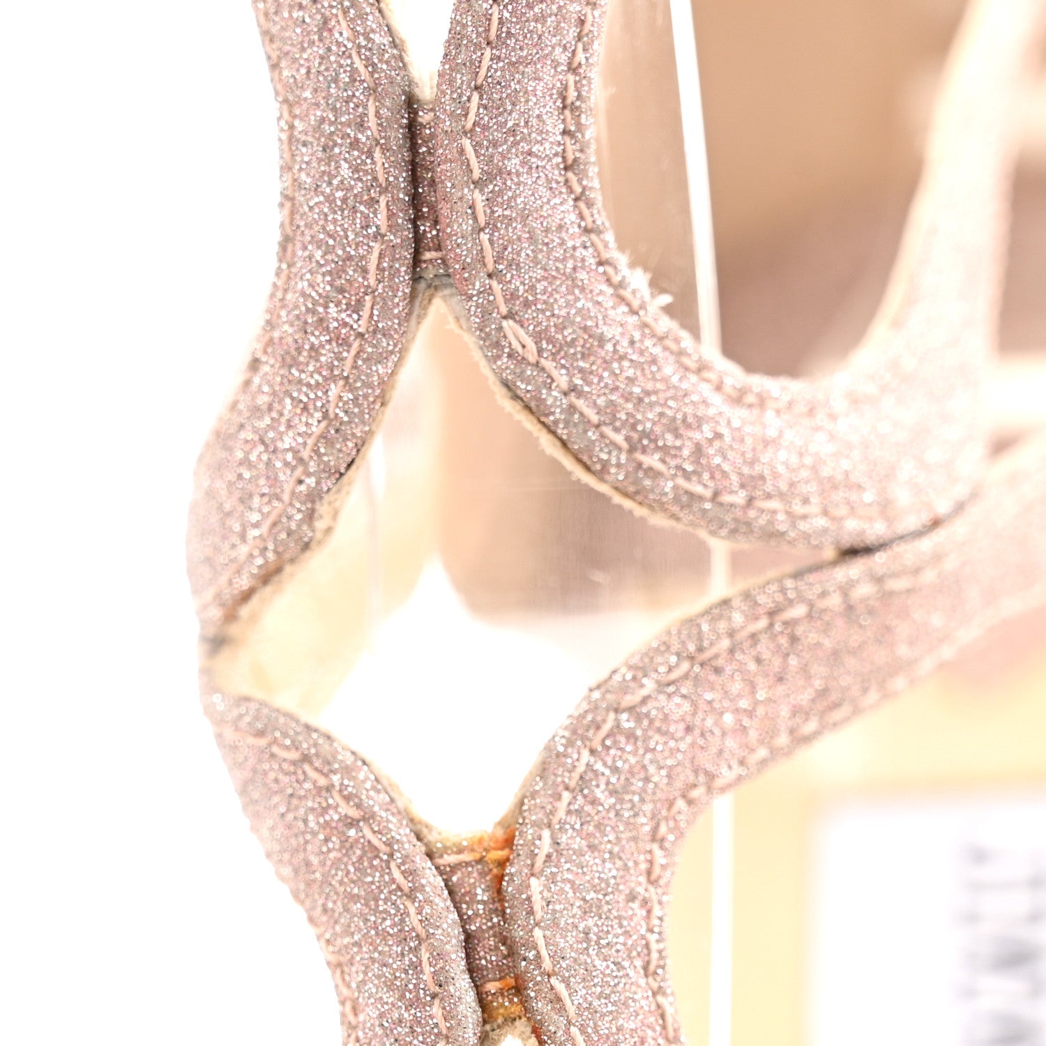 Jimmy Choo Glitter Lang Sandals 37.5 Ballet Pink 25 of 26