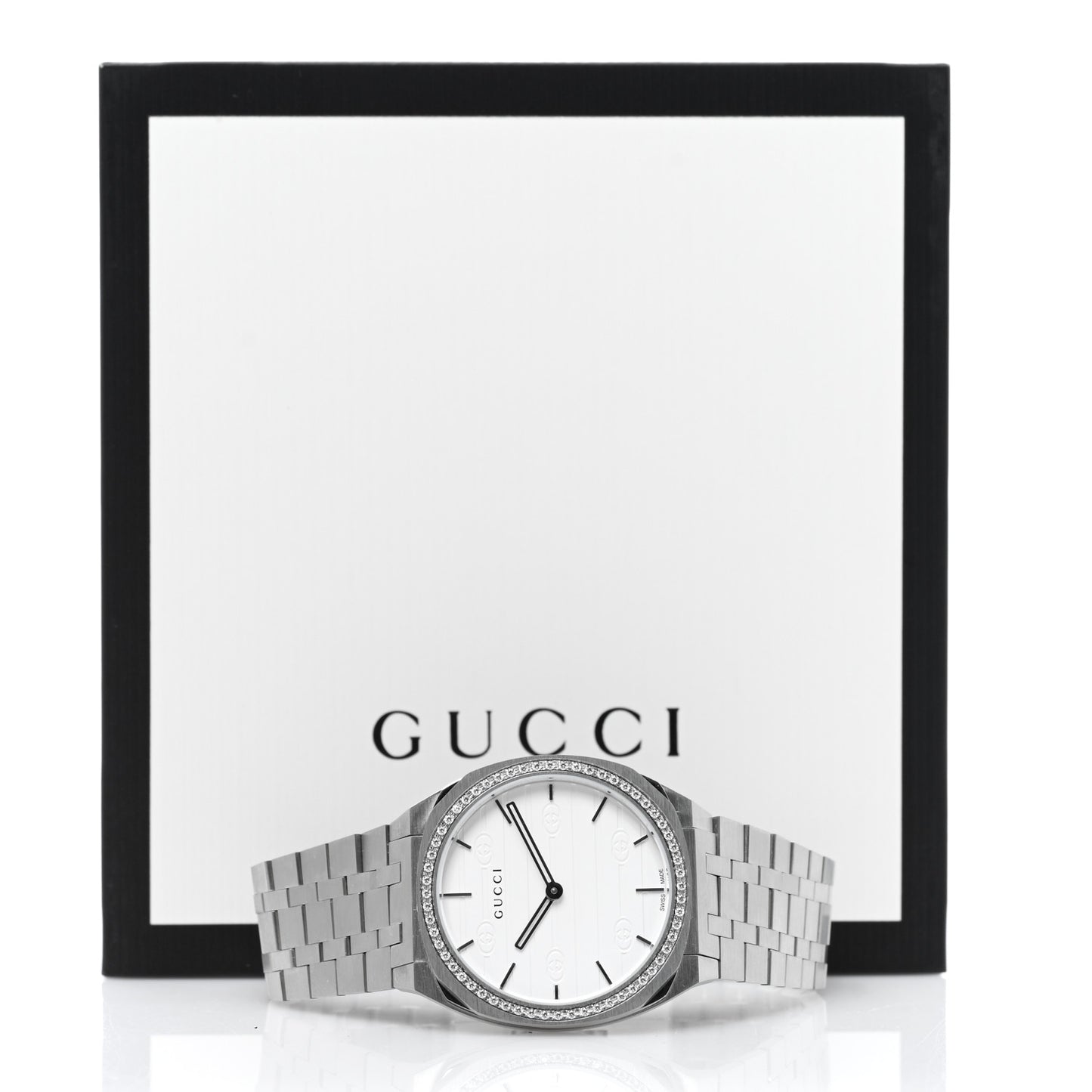 Stainless Steel Diamond Bezel 34mm 25H Quartz Watch