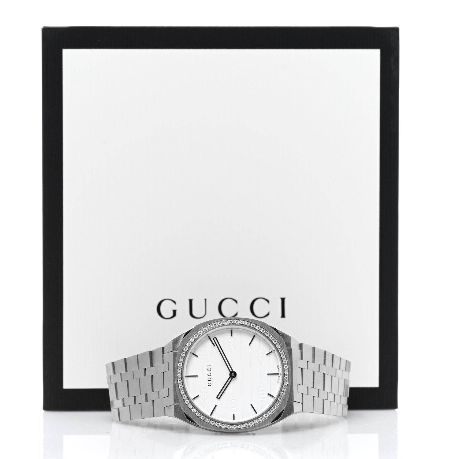 Gucci Stainless Steel Diamond Bezel 34mm 25H Quartz Watch 5 of 5