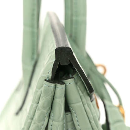 Hermes Matte Alligator Birkin 25 Vert D'eau 11 of 13