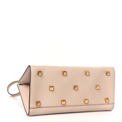 Salvatore Ferragamo Hammered Calfskin Medium The Studio Box Bag Daino 5 of 9