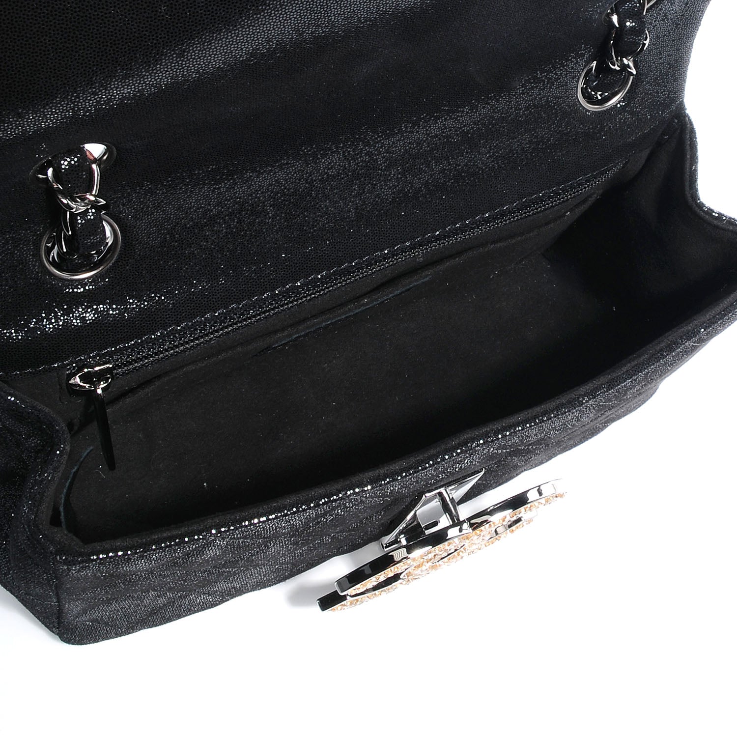 Chanel Sequin Goatskin Crystal CC Mini Flap Black 6 of 8