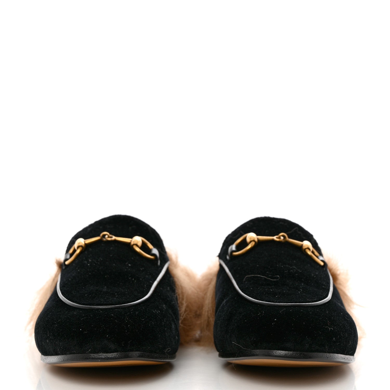 Gucci Velvet Fur Womens Princetown Slippers 36 Black 2 of 8
