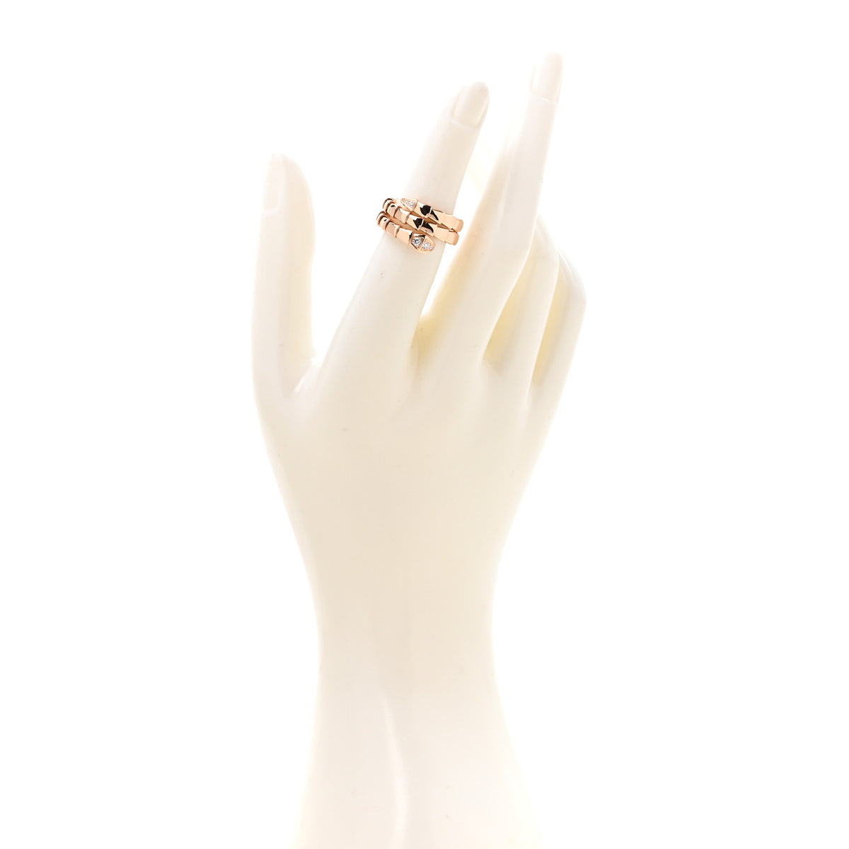 Bulgari 18K Rose Gold Diamond Serpenti Viper Wrap Ring M 2 of 5