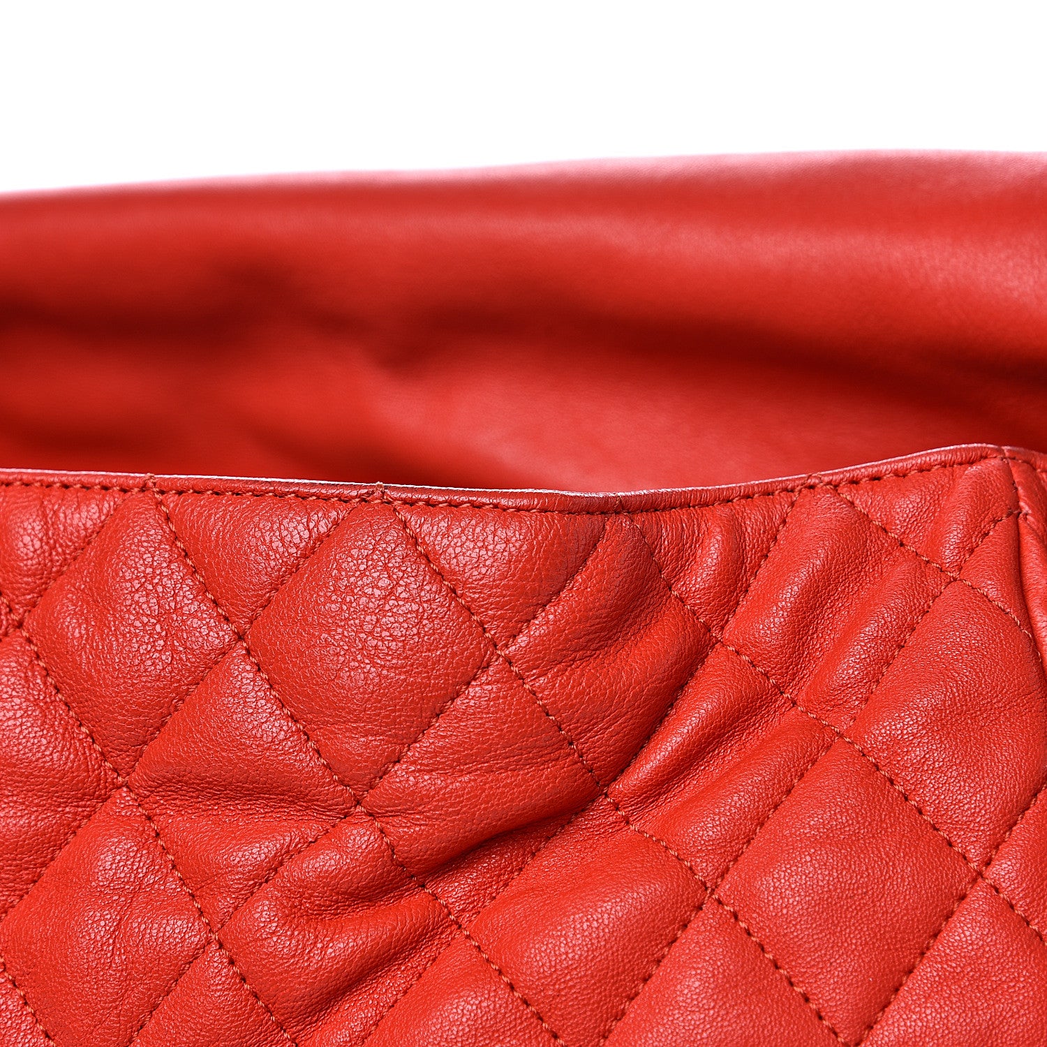 Chanel Washed Lambskin Quilted Maxi Chain Around Flap Red 14 of 16