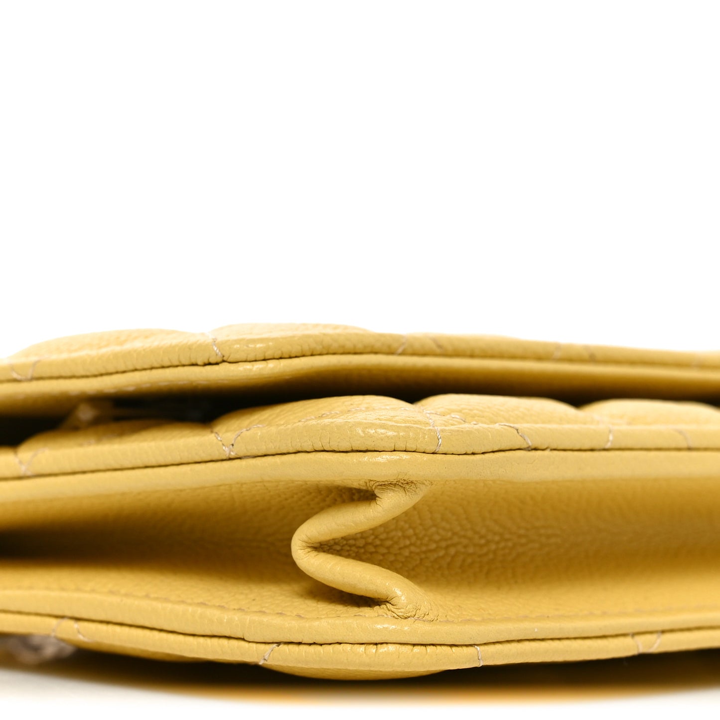 Caviar Quilted Wallet on Chain WOC Yellow