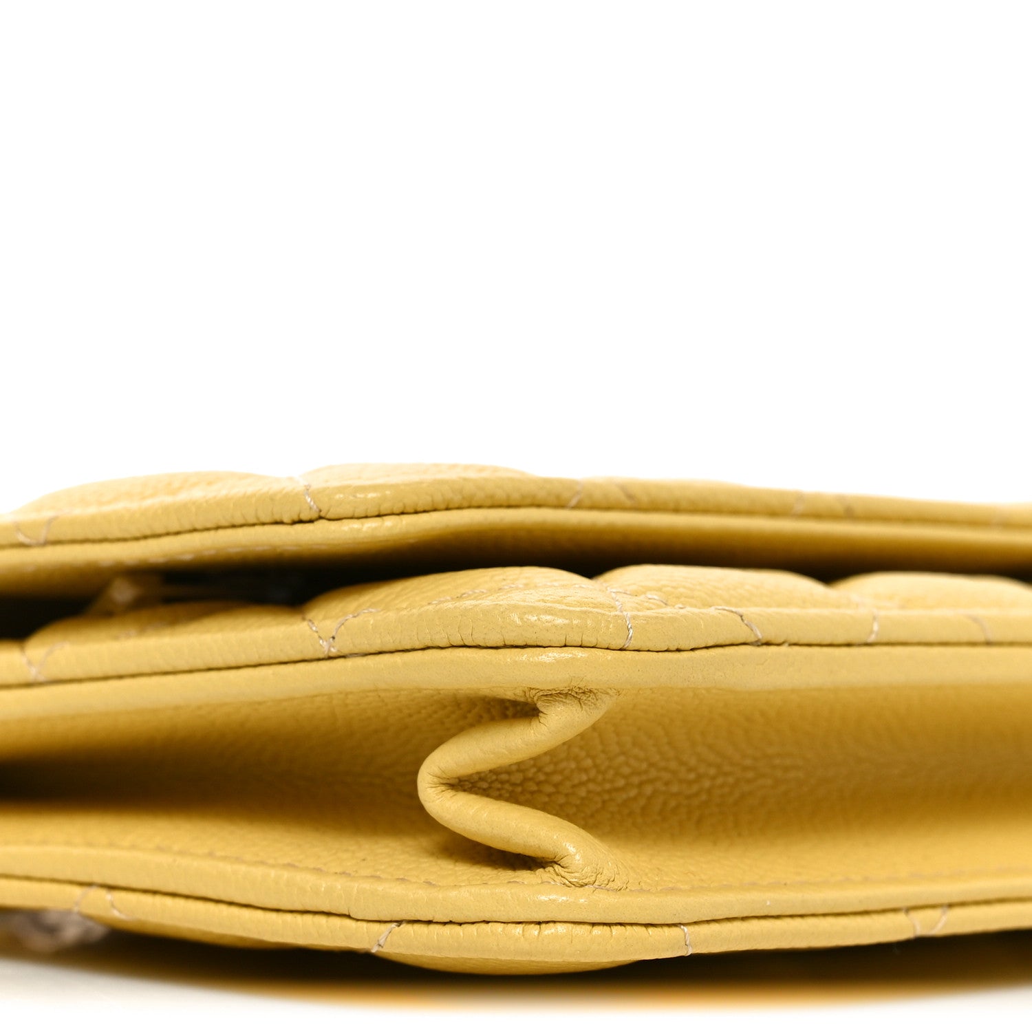 Chanel Caviar Quilted Wallet on Chain WOC Yellow 10 of 12