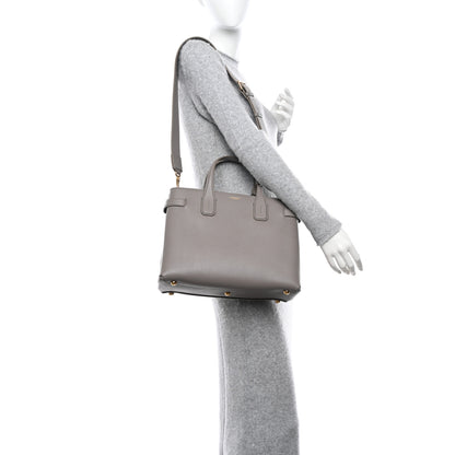 Burberry Derby Calfskin House Check Medium Banner Tote Taupe Brown 2 of 10