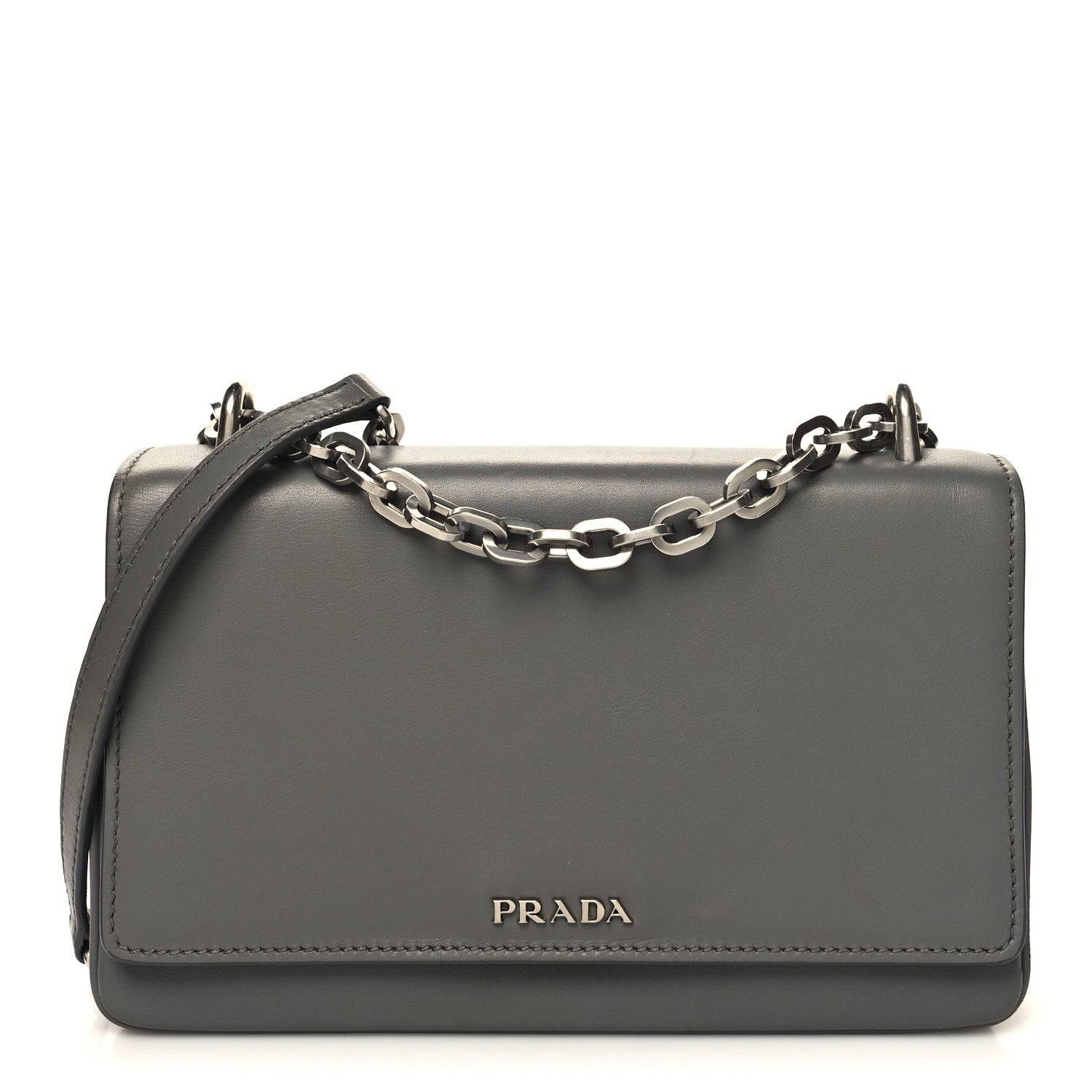 Prada City Calfskin Chain Shoulder Bag Marmo 1 of 12