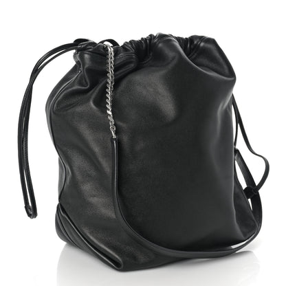 Saint Laurent Lambskin Teddy Drawstring Bag Black 4 of 8