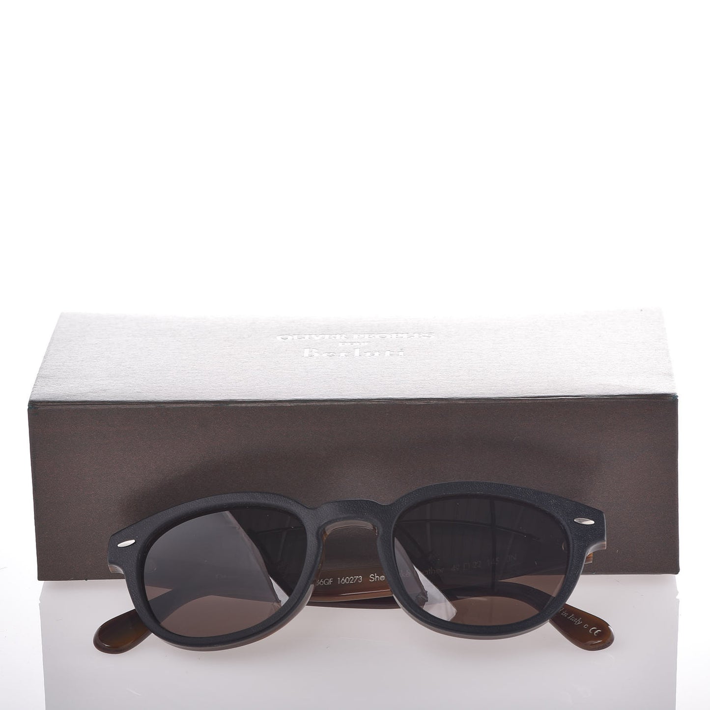 Calfskin Sheldrake Berluti Sunglasses Black Brown
