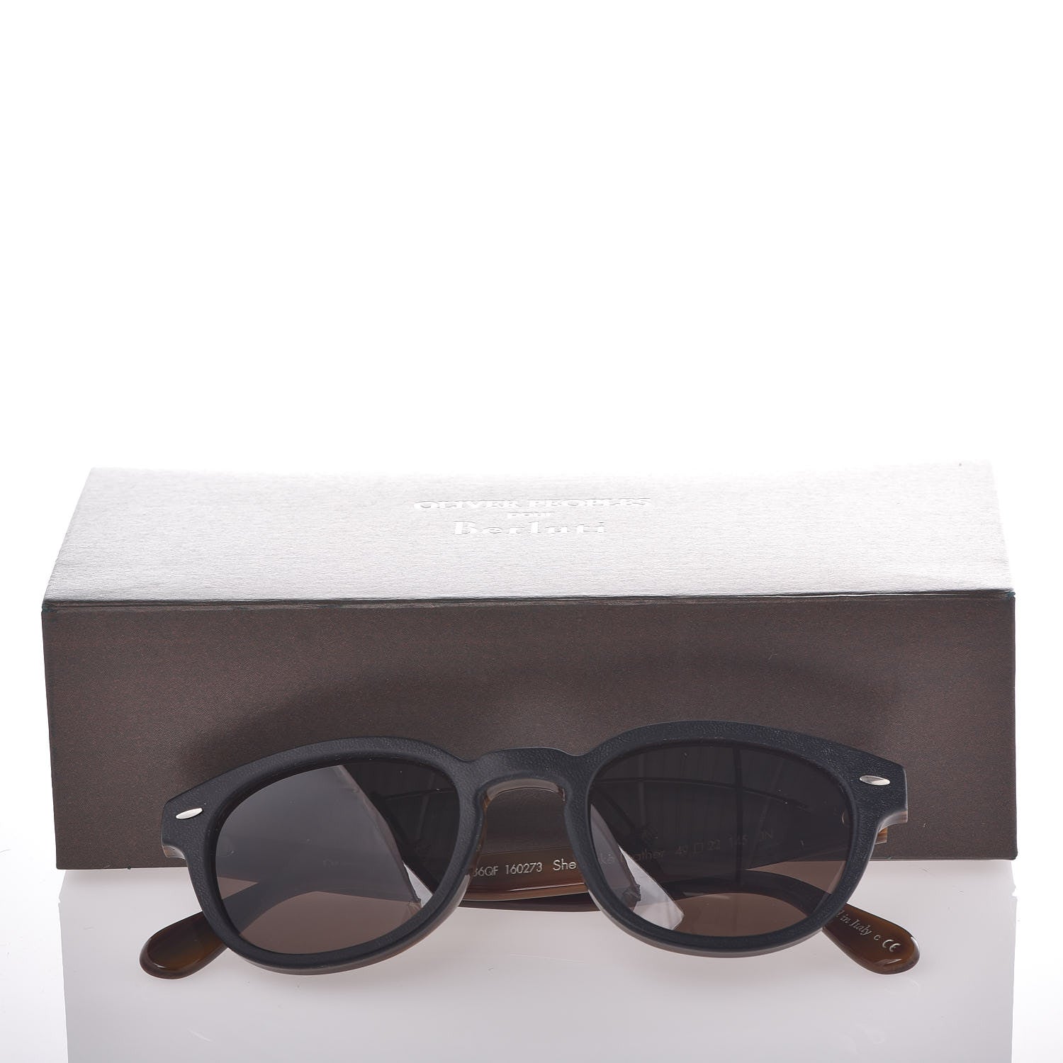 Oliver Peoples Calfskin Sheldrake Berluti Sunglasses Black Brown 8 of 8