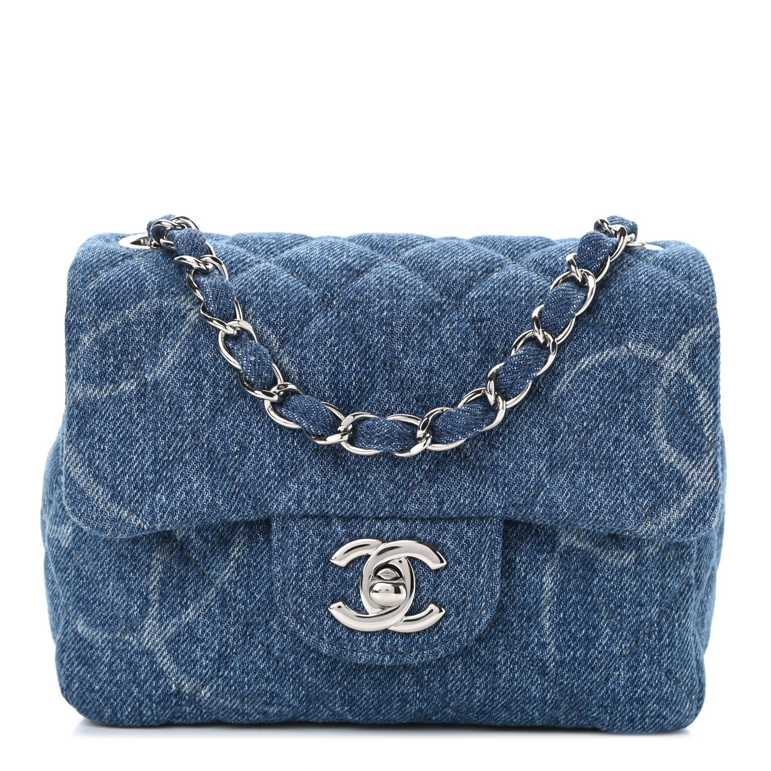Chanel Denim CC Quilted Mini Square Flap Blue 1 of 11