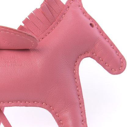 Hermes Milo Lambskin Grigri Rodeo Horse Bag Charm PM Rose Azalee 4 of 5