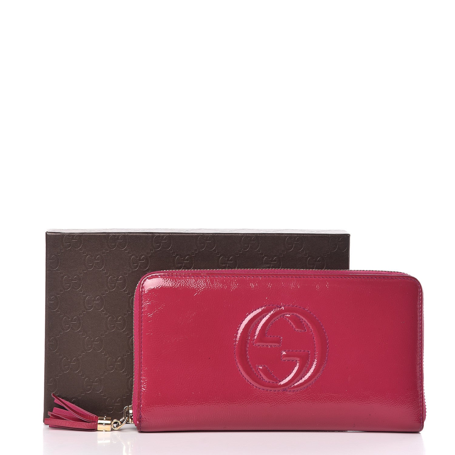 Gucci Patent Soho Zip Around Wallet Bright Bougainvillea 11 of 11