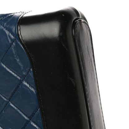 Chanel Aged Calfskin Quilted Small Gabrielle Hobo Navy Black 19 of 19