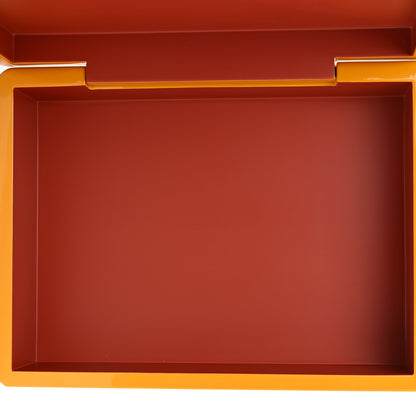 Hermes Lacquered Wood Facettes Watch Box Curry 8 of 11