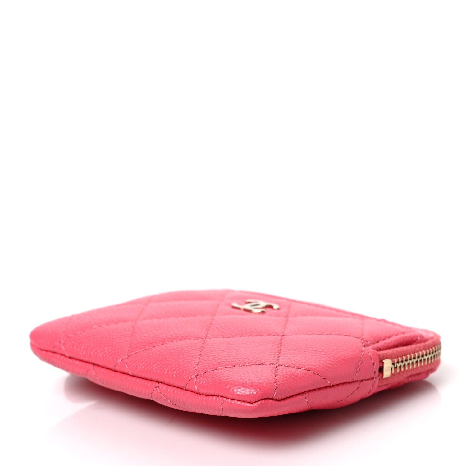 Chanel Caviar Quilted Zip Card Holder Wallet Pink 8 of 8