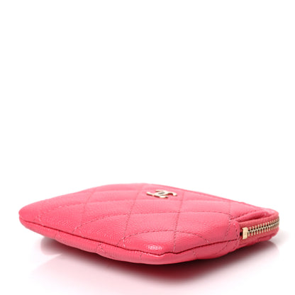 Chanel Caviar Quilted Zip Card Holder Wallet Pink 8 of 8