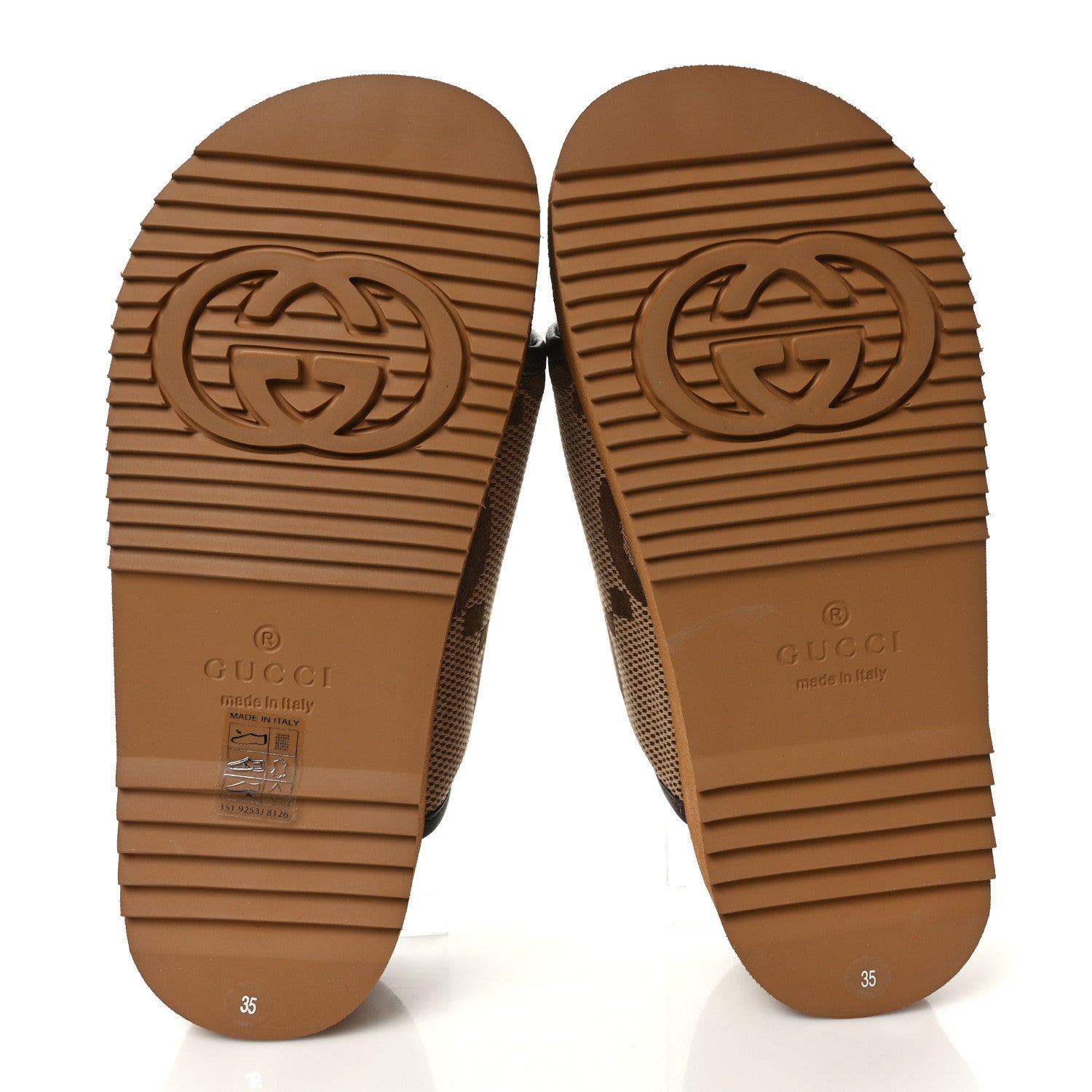 Gucci Monogram Jumbo GG Nappa Samoa Platform 40mm Slide Sandals 35 Camel Ebony New Acero 5 of 8