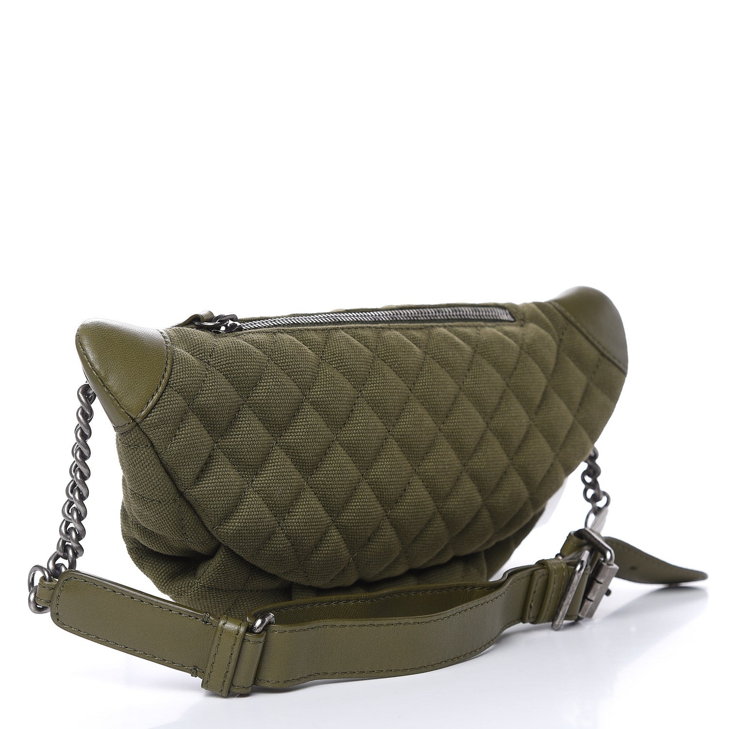 Canvas Lambskin Quilted Coco Cuba Charms Waist Bag Khaki