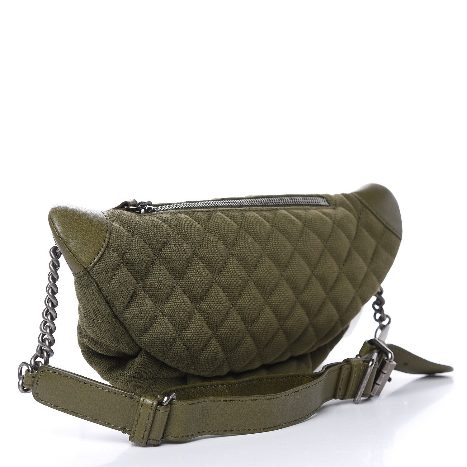 Chanel Canvas Lambskin Quilted Coco Cuba Charms Waist Bag Khaki 3 of 10