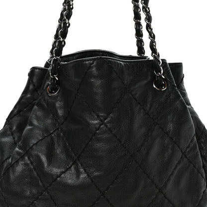 Chanel Lambskin Stitched Expandable Tote Black 7 of 11