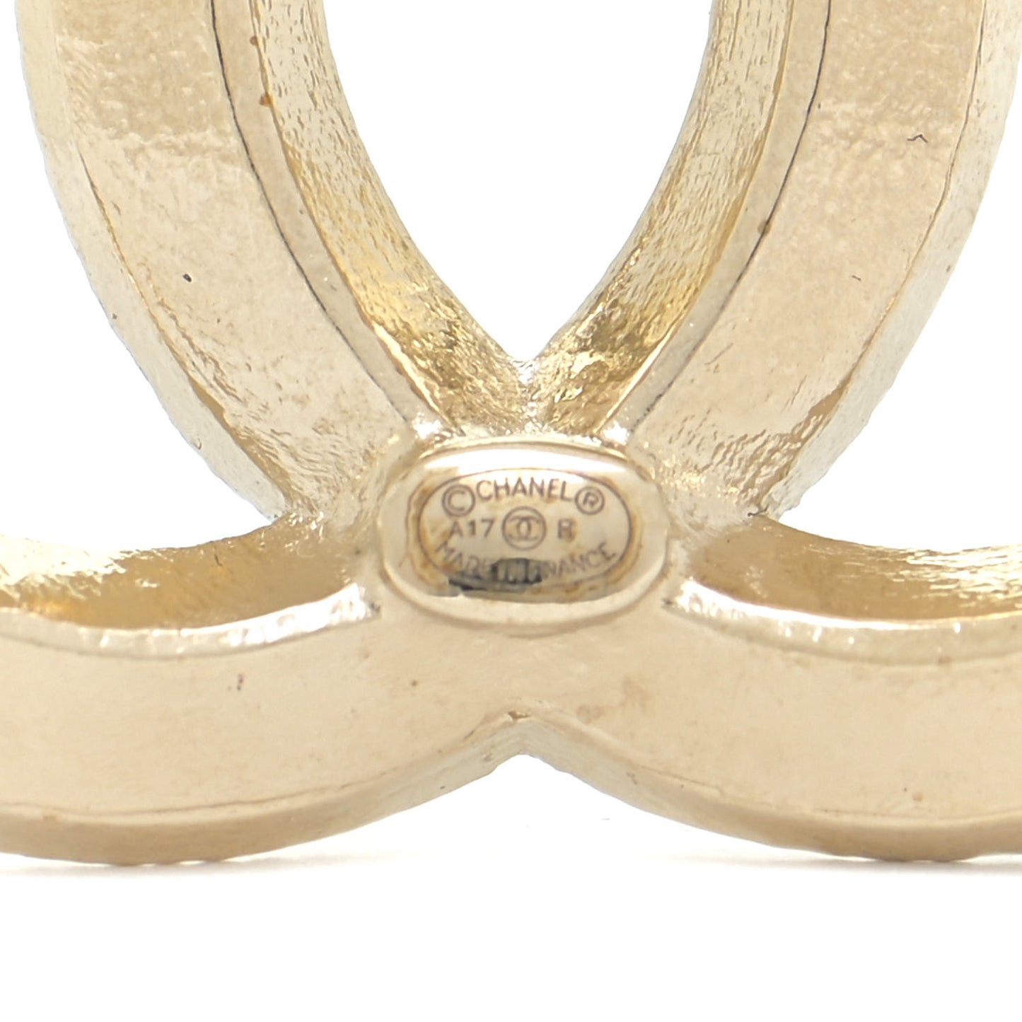 Baguette Crystal CC Brooch Gold