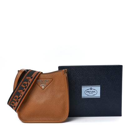 Prada Vitello Daino Soft Mini Hobo Messenger Bag Caramel 15 of 15