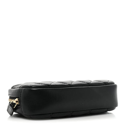 Chanel Lambskin Quilted Small Curvy Pouch Cosmetic Case Black 4 of 10
