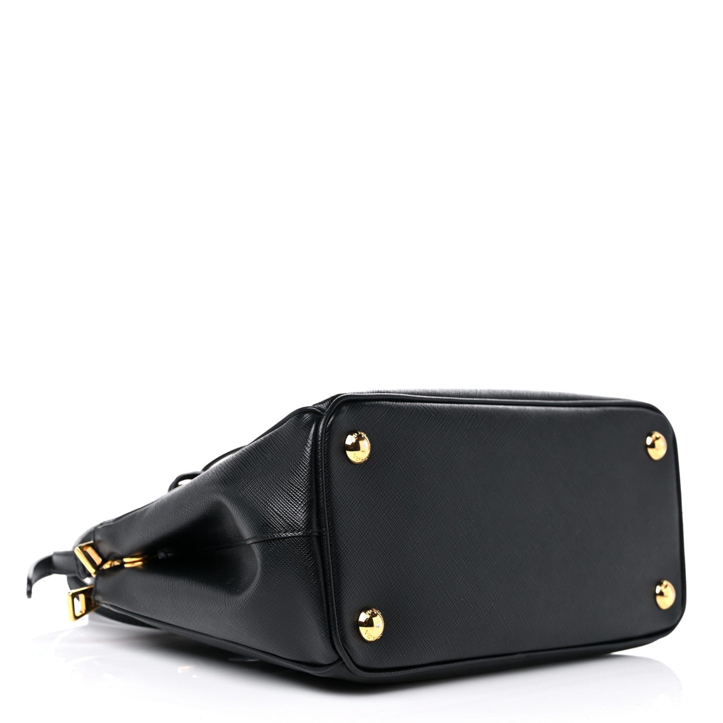 Saffiano Mini Galleria Double Zip Tote Black